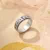 LuckyAmor Anxiety Ring for Women Spinner Rings:Rotating Rings Stainless Steel 6mm Moon Star Anxiety for Men Band Jewelry Gift for Women Size 6 7 8 9 10 view 4