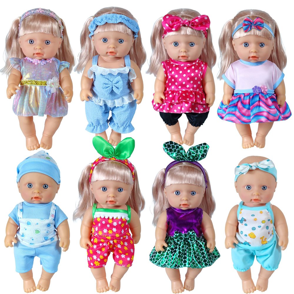 WONDOLL 19Pcs 8-10-inch-Doll-Clothes-Accessories Baby-Doll-Clothes Costumes Outfits Christmas Birthday Gift for Little Girl