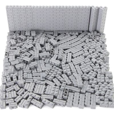 Feleph 260 Pieces Masonry Profile Bricks Set Building Blocks for Wall Parts and Pieces Diverse Bulk Toy Kit Compatible with Major Brands (Gray)