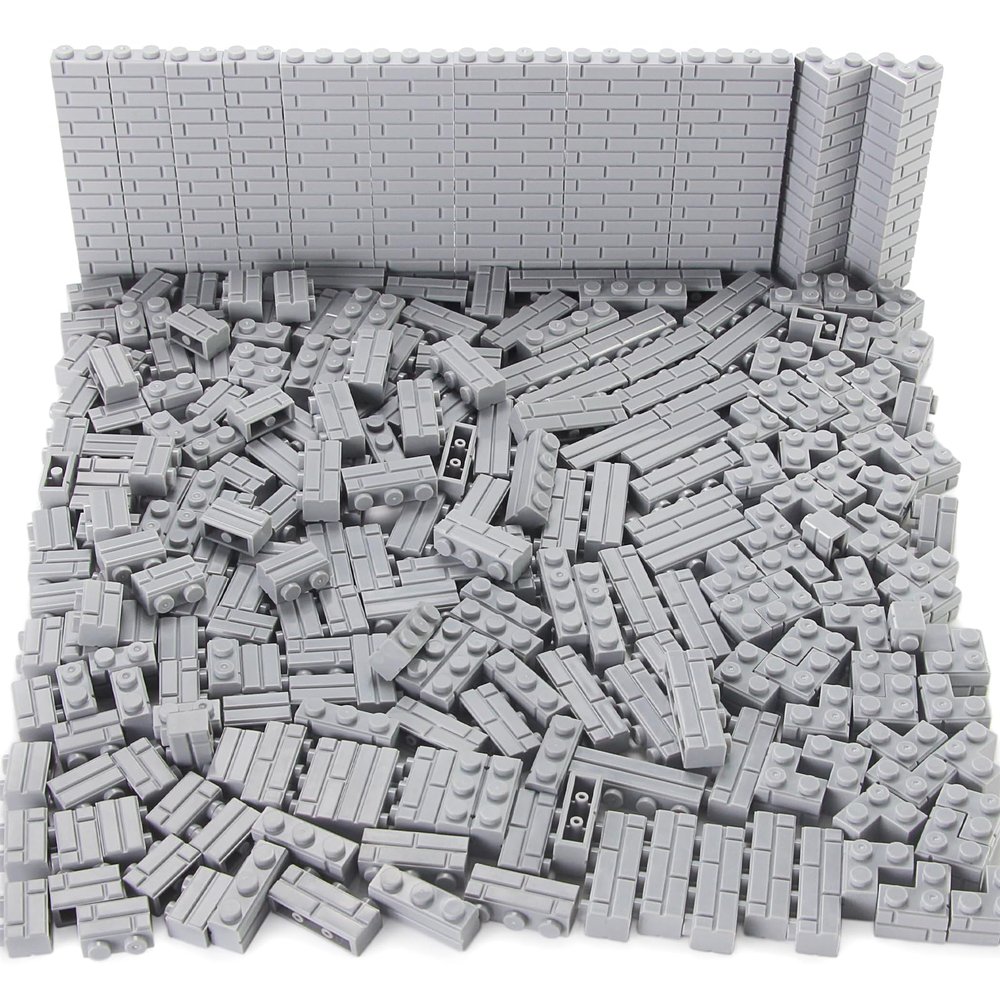 Feleph 260 Pieces Masonry Profile Bricks Set Building Blocks for Wall Parts and Pieces Diverse Bulk Toy Kit Compatible with Major Brands (Gray)