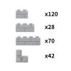Feleph 260 Pieces Masonry Profile Bricks Set Building Blocks for Wall Parts and Pieces Diverse Bulk Toy Kit Compatible with Major Brands (Gray) view 4