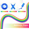 Aneco 48 Pack Kids Jump Rope Set 7.3 Feet Outdoor Jump Ropes Colorful Kids Jumping Ropes Great Sports Activities Birthday Party Favors Gifts view 3