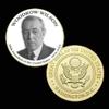 28th President of The U.S. United States 1913-1921 | Woodrow Wilson | Gold Plated Printed Challenge Coin view 1