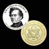 14th President of The U.S. United States 1853-1857 | Franklin Pierce | Gold Plated Printed Challenge Coin view 1