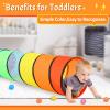 Kids Play Tunnel for Toddlers, 5.7 Foot Pop Up Crawl Through Tunnel Play Tent for Baby Infant Children or Dog with 2 Mesh Sides, Kids Tunnel Toys or Gift Indoor & Outdoor (Rainbow Crawling Tunnel) view 2