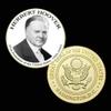 31st President of The U.S. United States 1929-1933 | Herbert Hoover | Gold Plated Printed Challenge Coin view 1