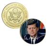 35th President of The U.S. United States | John F. Kennedy | Gold Plated Colorized Printed Challenge Coin view 1