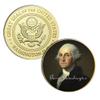 1st President of The U.S. United States | George Washington | Gold Plated Colorized Printed Challenge Coin view 1
