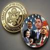 44th President of The U.S. United States | Barack Obama | Gold Plated Printed Challenge Coin view 1