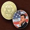 35th President of The U.S. United States | John F. Kennedy 1917-1963 | Gold Plated Colorized Printed Challenge Coin view 1