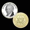 5th President of The U.S. United States 1817-1825 | James Monroe | Gold Plated Printed Challenge Coin view 1