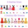 75Pcs Doll Clothes and Accessories Fashion Design kit for 11.5 Inch Doll Dress Up Including 2 Wedding Gown Dresses 1 Fashion Dress 2 Party Dress 8 Mini Dresses 3 Tops and Pants 10 Shoes 6 Necklaces view 4