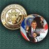 44th President of The U.S. United States | Barack Obama | Gold Plated Colorized Printed Challenge Coin view 1