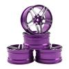ShareGoo Metal Wheel Rims RC 12mm Hex Hubs 1/10 RC Drift On-Road Racing Touring Wheel Rim Compatible with HSP Tamiya Kyosho RedCat Sakura WLtoys Universal 1/10 RC Scales,5-Spoke (Purple) view 2
