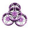 ShareGoo Metal Wheel Rims RC 12mm Hex Hubs 1/10 RC Drift On-Road Racing Touring Wheel Rim Compatible with HSP Tamiya Kyosho RedCat Sakura WLtoys Universal 1/10 RC Scales,5-Spoke (Purple) view 3