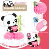 11 Pieces Panda Party Decorations Panda Honeycomb Centerpieces Panda Party Supplies Cute Paper Table Centerpieces for Kids Birthday Baby Shower Party Table Decoration view 3