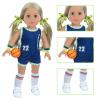 18 Inch Doll Clothes and Accessories - Basketball Clothes Sports Set Designed for 18 Inch Girl Doll Include Doll Clothes, Hair Bands, Bracers, Shoes, Socks and Basketball view 3