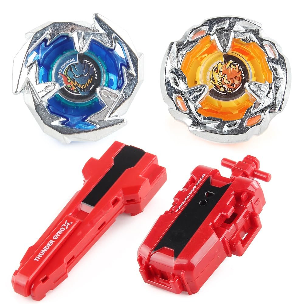 Battling Set Spinninning Top Burst Toy Combat Battling Game Set, X Spinning X-Launchers,Greats Birthday Gift for Boys,2 Spinning Tops