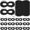 Coume 60 Pcs Halloween Black Felt Eye Half Masks Bulk Costumes Masquerade Hero Cosplay Adjustable Dress up for Men Women Party view 1
