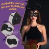 Coume 60 Pcs Halloween Black Felt Eye Half Masks Bulk Costumes Masquerade Hero Cosplay Adjustable Dress up for Men Women Party view 3