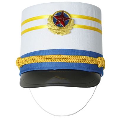TiaoBug Children Drum Major Hat Band Hat Toy Soldier Costume for Halloween Party Stage Performance Type I Blue One Size
