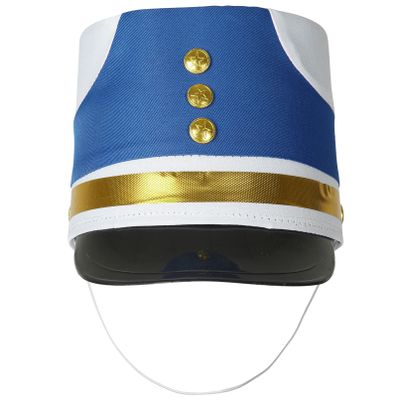 TiaoBug Children Drum Major Hat Band Hat Toy Soldier Costume for Halloween Party Stage Performance Type E Blue One Size