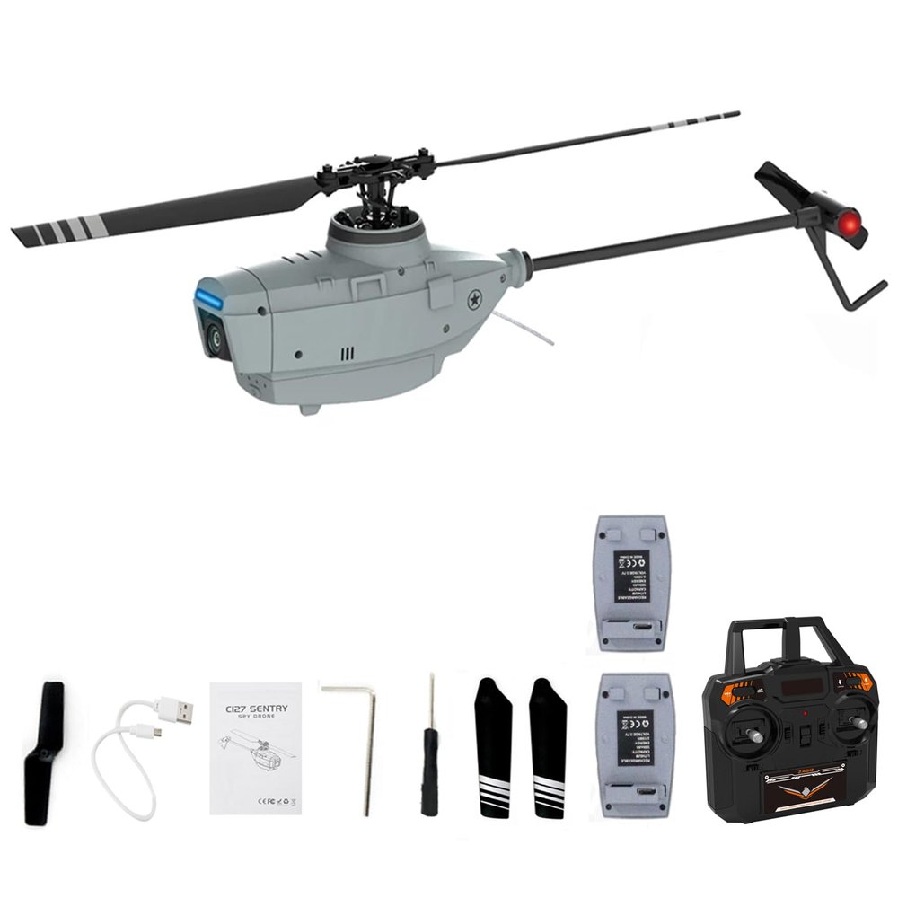 GoolRC C127 RC Helicopter with 720P Camera, 4 Channel Remote Control Helicopter, 2.4GHz RC Aircraft with 6-Axis Gyro, Altitude Hold, Optical Flow Positioning, One Key Take Off/Landing for Adults