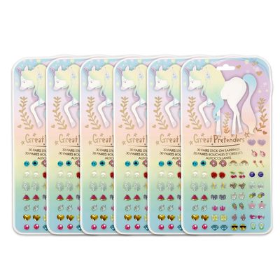 Great Pretenders 87509 Whimsical Unicorn Sticker Earrings (30 Pairs), Multicoloured, nico