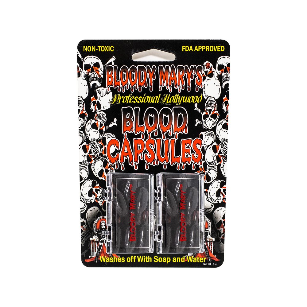Bloody Mary's Professional Hollywood Fake Blood Capsules Vampire FX Special Effects Horror Halloween (12 PACK)