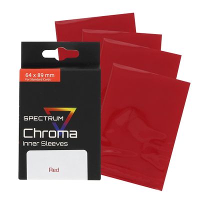 BCW Spectrum Red Chroma Inner Card Sleeves | 100 Pack | Acid-Free Archival Quality Protection | Perfect Fit Sleeves for MTG, Pokemon | Dual-Sided Glossy-Clear
