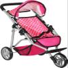 Fash N Kolor - Baby Doll Stroller with Adjustable Canopy & Toy Storage Basket - Foldable Baby Stroller for Pretend Play - Denim Pink, view 1