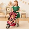 Fash N Kolor - Baby Doll Stroller with Adjustable Canopy & Toy Storage Basket - Foldable Baby Stroller for Pretend Play - Denim Pink, view 2