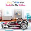 Fash N Kolor - Baby Doll Stroller with Adjustable Canopy & Toy Storage Basket - Foldable Baby Stroller for Pretend Play - Denim Pink, view 4