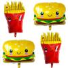 10Pcs French Fries Balloons Hamburg Balloons Food Birthday Foil Balloons for Birthday Fast Food Snacks Themed Party Decorations Supplies view 2