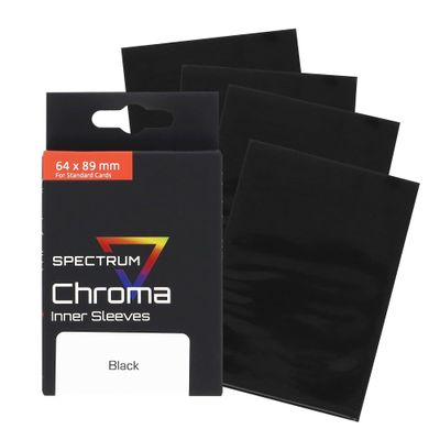 BCW Spectrum Black Chroma Inner Card Sleeves | 100 Pack | Acid-Free Archival Quality Protection | Perfect Fit Sleeves for MTG, Pokemon | Dual-Sided Glossy-Clear