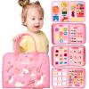 hahaland Toddler Busy Board Montessori Toys for 3 Year Old Girl Gifts, Educational Learning Toys with Life Skills, Alphabet, Number, Shape, Color, Easter Valentines Gift Travel Sensory Busy Book Age 3 view 1