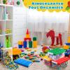 Vicenpal 4 Pack Toy Storage Containers with Lids Brick Shaped Kids Toy Organizer Box Plastic Clear Stackable Bin Chest for Building Block Dolls(Small,Red, Yellow, Blue, Green) view 3
