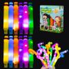 DJBoomy Light Up Pop Fidget Tubes: Glow Sensory Tube Stretch Toys for Kids Party Favors - Mini Plastic Pull Tubes Bulk with LED Lights Glowing Stick in the Dark (12 Pcs) view 1