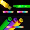 DJBoomy Light Up Pop Fidget Tubes: Glow Sensory Tube Stretch Toys for Kids Party Favors - Mini Plastic Pull Tubes Bulk with LED Lights Glowing Stick in the Dark (12 Pcs) view 3