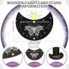 Yulejo Wooden Tarot Card Case and Stand Holder, Cards Box Fortune Telling Trinket Keepsake with Pendulum Board Moon Shape Altar Display for Witch (Stylish Style) view 3