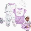5 Piece Set Reborn Baby Girl Doll Clothes 22 inch Newborn Accesories Outfits for 20-22 inch Reborns Doll Matching Clothing view 1