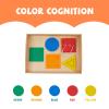 Wooden Toddler Beads and String Lacing Toy Set with Tray - Educational Threading Game for Fine Motor Skills Development - Lacing Cards for Toddlers 1-3,Montessori Toys for 2 3 4 Year Olds(5 Shapes) view 3