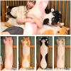 Long Cat Plush Pillow Soft Cat Hugging Pillow Stuffed Animal Pillow Cute Kitty Throw Pillow Gift for Boys Girls(90cm/35.43inch,Black view 4
