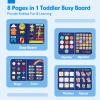 hahaland Busy Board for Toddlers - Montessori Toys Preschool Learning Activities with Life Skills, Alphabet, Number, Shape, Color, Animal, Weather - Toddler Boy Learning Educational Toys, Travel Toys view 2
