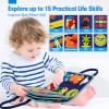 hahaland Busy Board for Toddlers - Montessori Toys Preschool Learning Activities with Life Skills, Alphabet, Number, Shape, Color, Animal, Weather - Toddler Boy Learning Educational Toys, Travel Toys view 3
