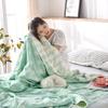 TOLLION Organic Swaddle Blankets Baby Receiving Blankets,Cotton Blankets for Adults, Toddler, Boys and Girls, Warm Soft Blankets and Throws for Bed, Couch, Sofa, Outdoor(Blue Leaves,78" L x 59" W) view 4
