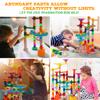 Marble Run, 166Pcs Marble Maze Building Block Toys for Kids, STEM Learning Toys Marble Track Race Set with 30 Glow in The Dark Glass Marbles Birthday Gift Toys for Boys & Girls Aged 3-12 view 3