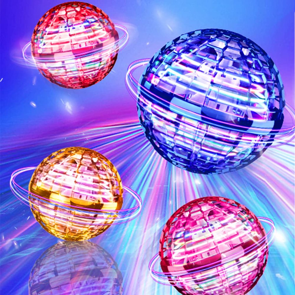 ATHLERIA 4 pcs UFO Magic Flying Orb Ball with Lights, Cool Stuff Gadgets Kids Outdoor Toy Birthday Gift for Boys Girls Teens 6 7 8 9 10 +,Mini Drones for Kids