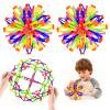 AGSIXZLAN 2Pcs Colorful Sphere Collapsible Expandable Magic Breathing Expanding Balls Toy for Toddlers Kids 2 3 4 +Year Old Boys Girls,Sensory Fidget Stress Balls Toy for Autism, Anxiety,Yoga -ADHD view 1