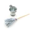 Mini Cleaning SetFloor Mop with Galvanized Bucket TAODAN 1Set Miniature 1:12 Scale Fairy Garden Furniture Retro Vintage Mop with Bucket Dollhouse Miniature Doll Furniture Accessories Gifts view 2